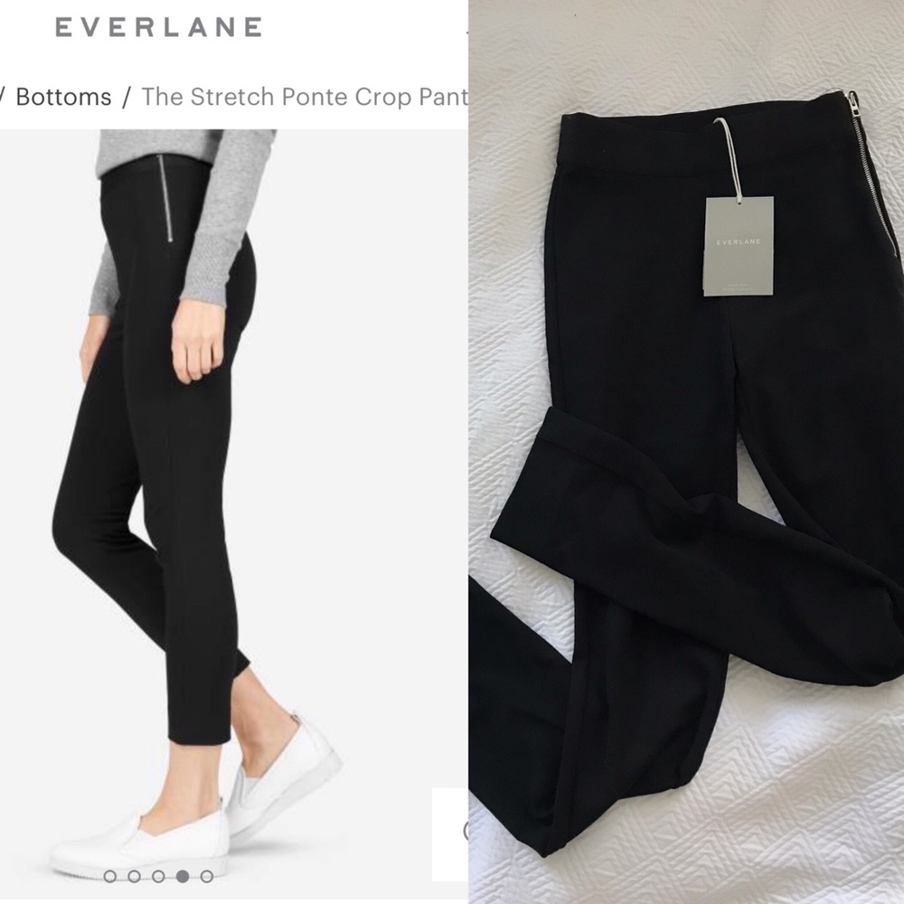 Everlane stretch ponte crop pant in black
